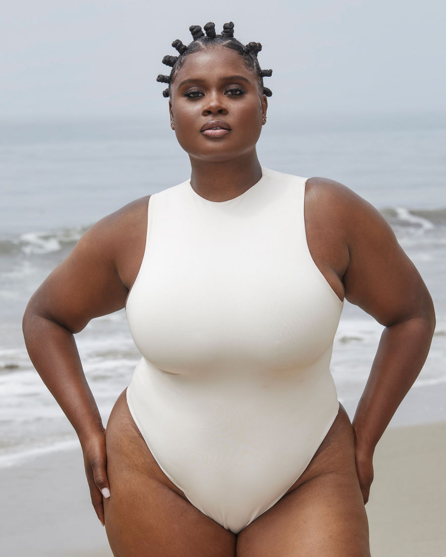 High Neck Bodysuit Cream Curvy – Love, Vera